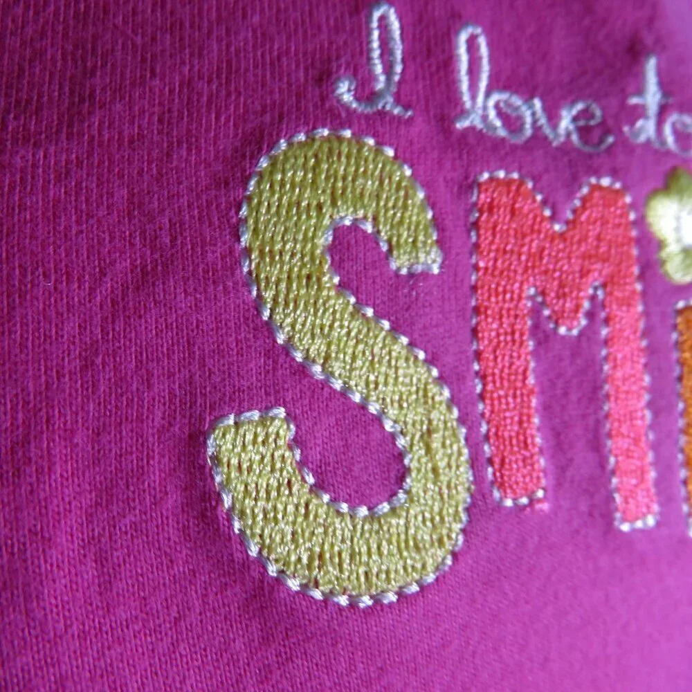 BABY SMILE pink bodysuit with embroidered Monkey 6mts 100% cotton Jumping Beans